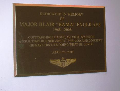 FAULKNER AUDITORIUM - 20 On 24 April 2009, the 50th Flying Training Squadron dedicated its squadron auditorium in honor of Major David B. Faulkner.
