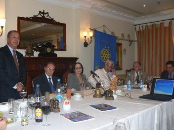 Guest Speaker P Eleni thanked Nazo Davidian for taking the initiative to invite HE Ambassador Dante Coelho de Lima to our Rotary meeting. And Garo Keheyian introduced the speaker.