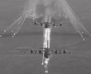 USAF transport planes preemptively fire countermeasure flares during take-off and landing, as those are the times when they are most vulnerable to shoulder-fired IR missiles.
