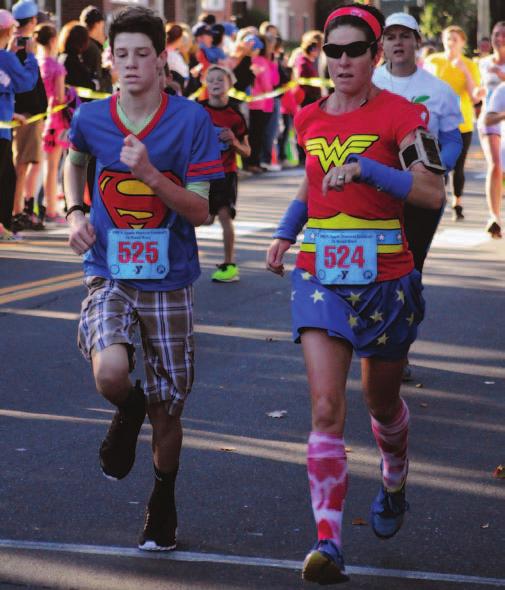 At right, Lizzie Cence and Henry Cence represent Team Kim at the 5K