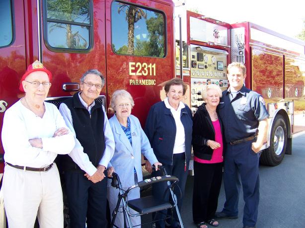 Senior citizens meet the firefighters and tour the fire station as part of the Fired-Up program. Prepare local businesses for potential disasters.