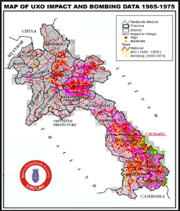 UXO Impact in Lao PDR Lao PDR Country Structure: 18 Provinces 143 Districts 8,643 Villages UXO
