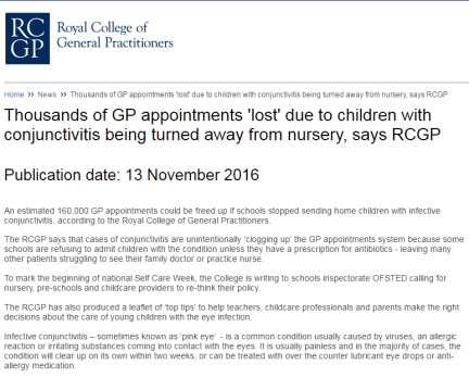 RCGP Self Care Week press release and poster