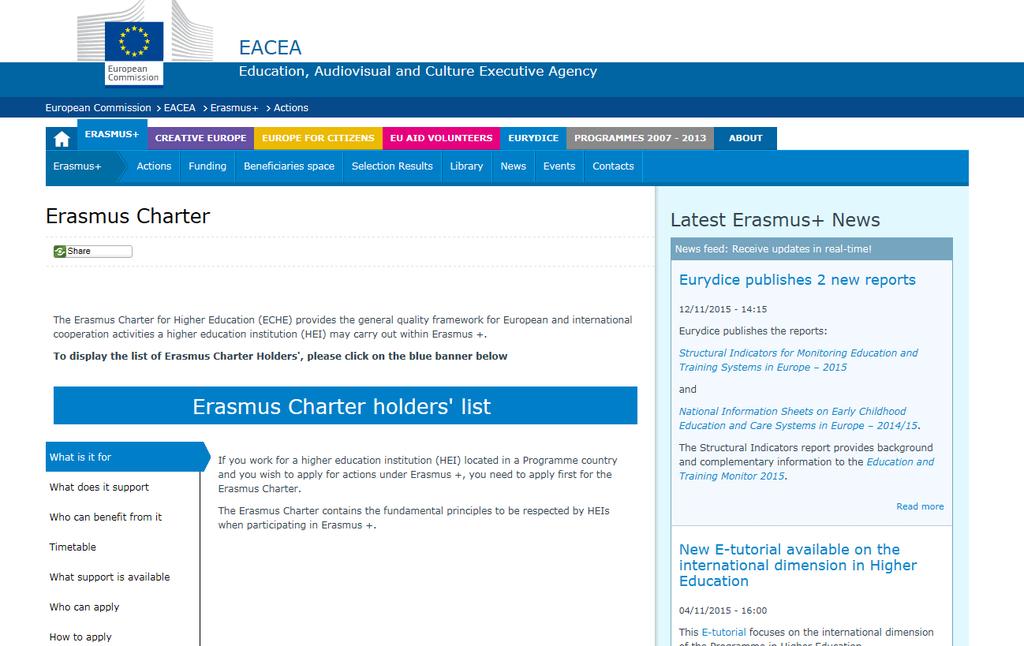 Erasmus Charter in Knowledge Alliances Applications