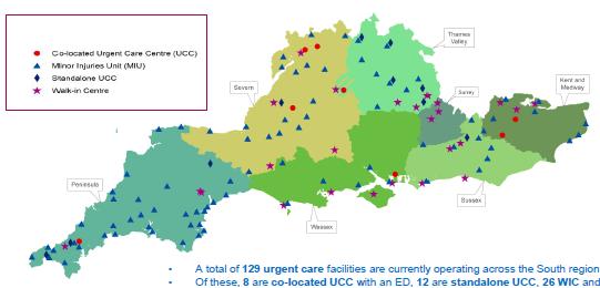 Of these: 12 are standalone Urgent Care Centres (standalone UCC) 8 are
