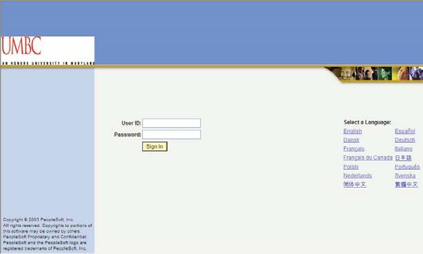 The PeopleSoft Finance login page is displayed. 5.