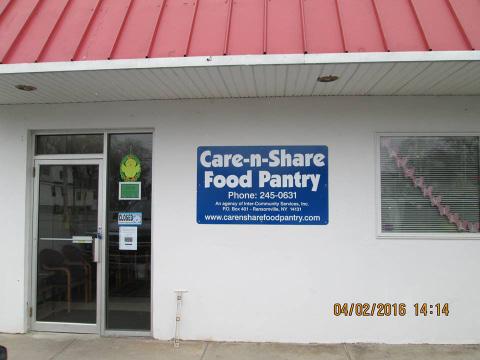 About Care-n-Share Food Pantry Located at: 3628 Ransomville Road, Ransomville Operating Hours: Thursdays 5:30 pm - 8:00 pm Saturdays 9:00 am - 1:00 pm Serving the needs of people in Youngstown,