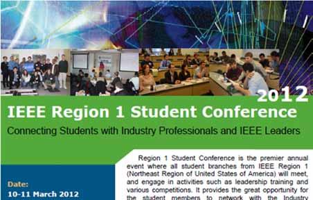 2012 IEEE Region 1 Student Conference At Hartford, Connecticut March