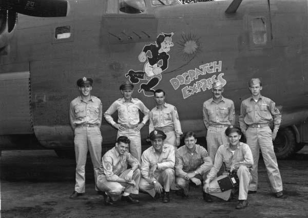 The original crew of Dogpatch Express. Kneeling l-r: S/Sgt. Bob Lipe, Lt.
