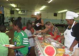 Local chefs worked with the children to have a hands on cooking experience.