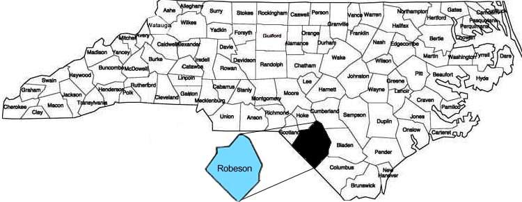 Chapter 2: County Description Geographic Features Robeson County is bordered by the North Carolina counties of Bladen, Columbus, Cumberland, Hoke and Scotland,