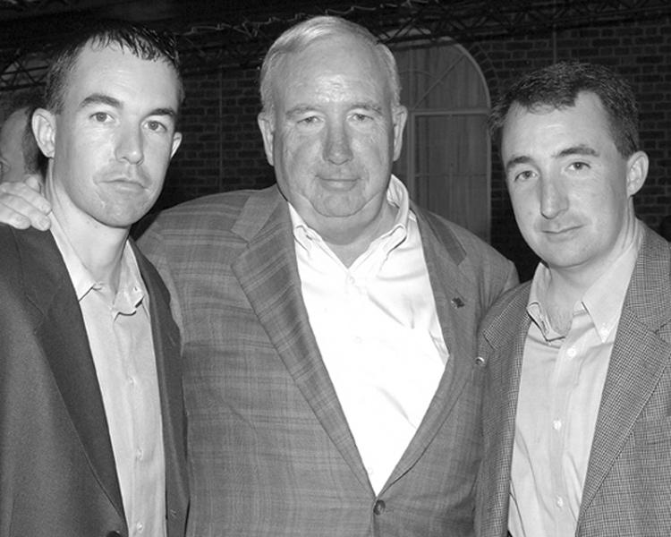 He is joined by Director of Athletics Patrick Lyons and Associate AD/Development Corey Aronstam in August, 2007.