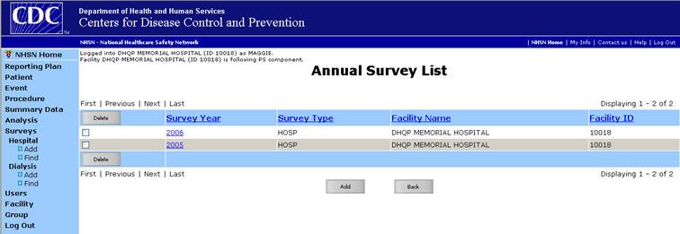 You may select a survey year from the drop-down labeled "Survey Year", but note that this is optional. Click "Find".