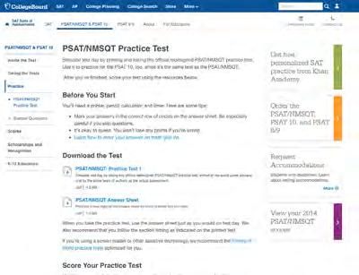 Take the practice test in the PSAT/NMSQT Student Guide,