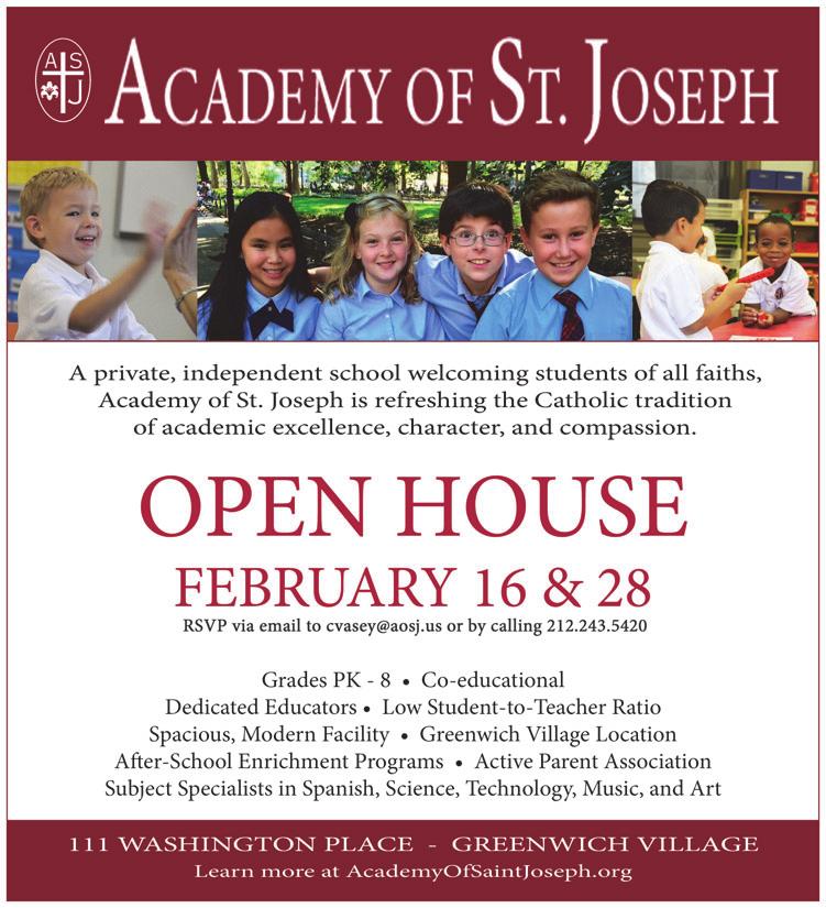 January 19, 2017 CATHOLIC NEW YORK 27 Good Shepherd School A Legacy of Excellence since 1925 From Pre-K3 to 8th grade, Good Shepherd School