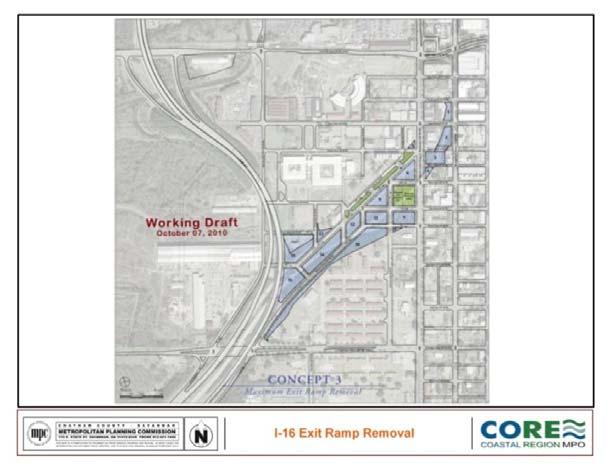 COASTAL REGION METROPOLITAN PLANNING ORGANIZATION FY 2018-2021 TRANSPORTATION IMPROVEMENT PROGRAM I-16 @ MONTGOMERY ST & @ MLK JR BLVD - RAMP & OVERPASS P.I. #: 0011744 PROJECT DESCRIPTION: The project is to remove and replace the I-16 exit ramps and overpass at Montgomery Street and MLK Jr.
