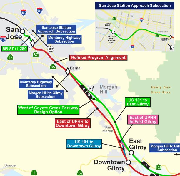 WHERE WE ARE: SAN JOSE STATION APPROACH Evaluated a modified tunnel alignment in San Jose and reconfirmed previous analysis which found an underground station to be infeasible Authority