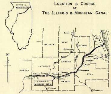 WI, IL, IN shorelines 1836-1848 I&M Canal constructed 1857