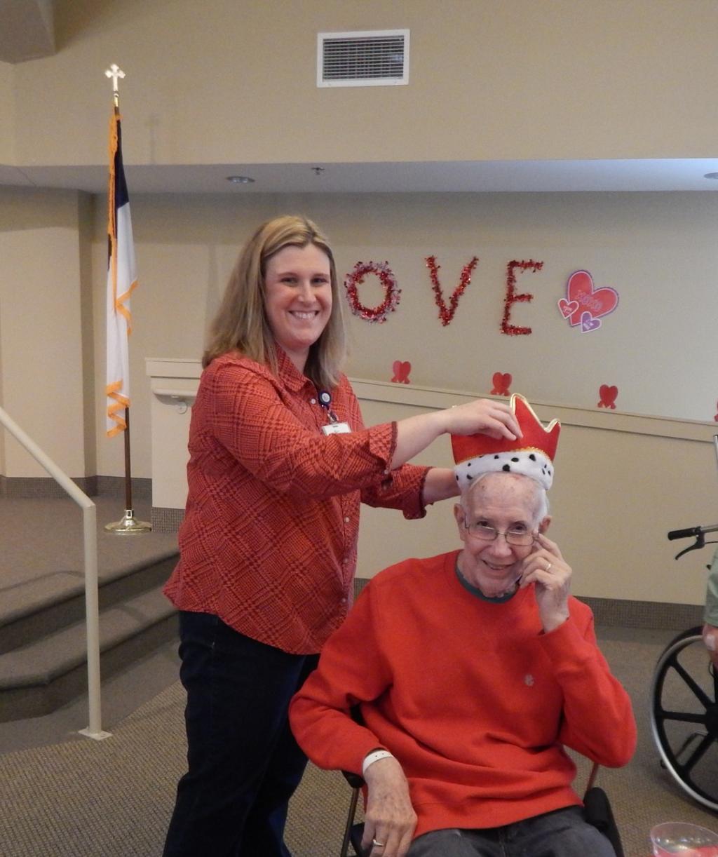 With the room filled with hearts and roses, each resident enjoyed refreshments and fun together