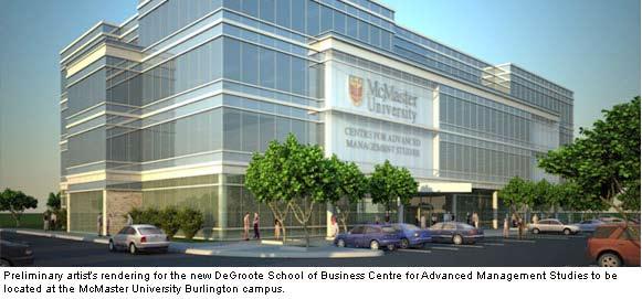 DEGROOTE IN THE NEWS Burlington Campus Since its establishment more than 40 years ago, McMaster University s De- Groote School of Business has educated, mentored, challenged and engaged future