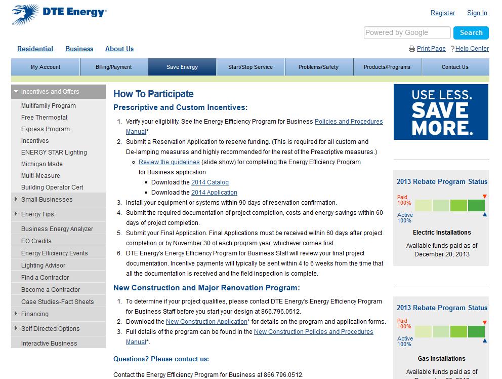2014 Program Catalog & Application To find the gauges and download an electronic Catalog and Application 1) visit: dteenergy.