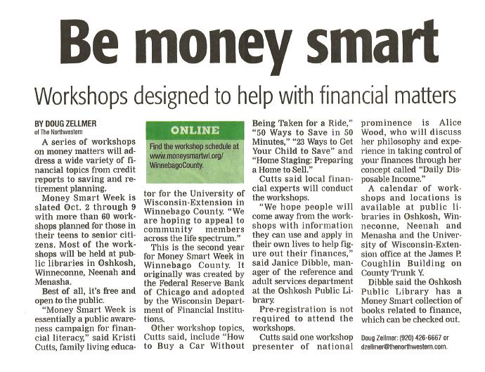 1 Libraries promoted Money Smart Week with a
