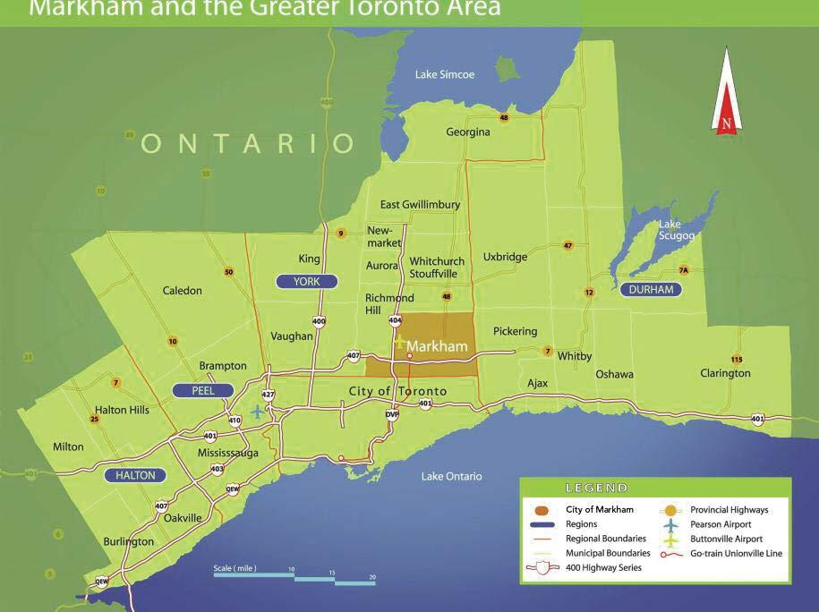 ECONOMIC OVERVIEW Markham and the North American Market LEGEND 4 5 6 7 8 9 10 11 12 Economic Overview Technology Cluster Life Sciences Cluster Development Activity Residential Activity & Utilities