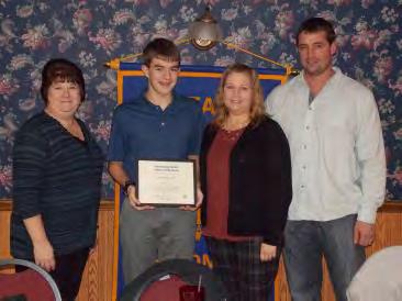 Pictured here with Kolton are his parents Richard and Tracey Mehalko and Program Chairperson Judy Allegretto. Kyle Ruggery is Altoona Sunrise Rotary Student of the month.