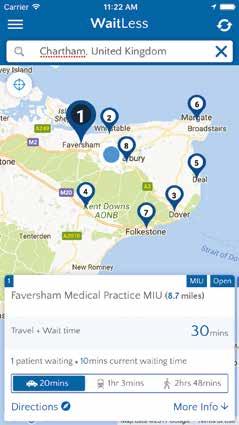The app allows people with minor injuries to select the location which will get them access to treatment fastest.