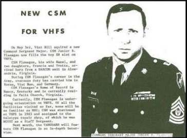 Page 5 of 5 One of our ASA Frankfurt vets, J. B. Flanagan, went on to earn the E-9 Command Sergeant Major slot at DARCOM.