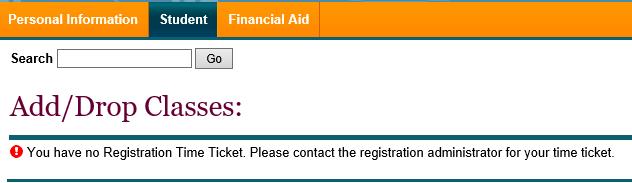 a. If you are not eligible to register, you ll get the below message.
