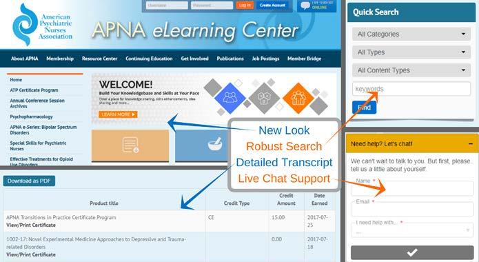 APNA elearning Center October 2017 New APNA elearning Center Platform!