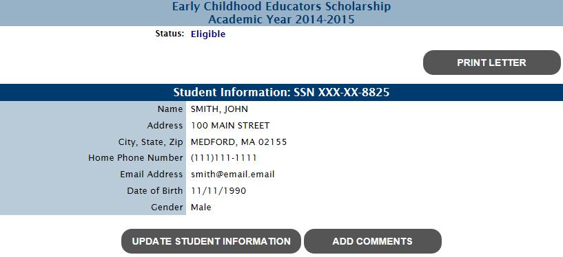 3 Early Childhood Education Scholarship Record 3.1 View ECE Record Students apply for an ECE scholarship via the Student Portal.