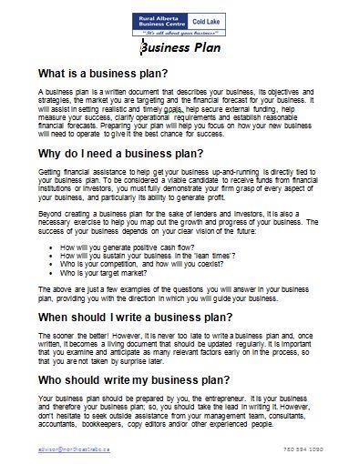 Business Plan info/template Business