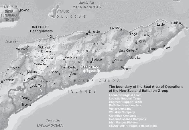 OPERATING IN EAST TIMOR Map