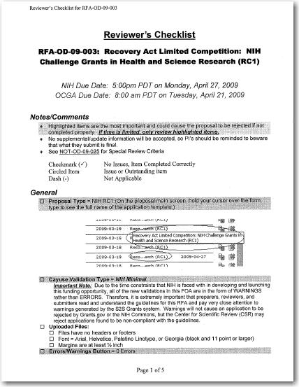 RC1 Reviewers Checklist RC2 Deadline is May 27, 2009 RC2 Reviewers