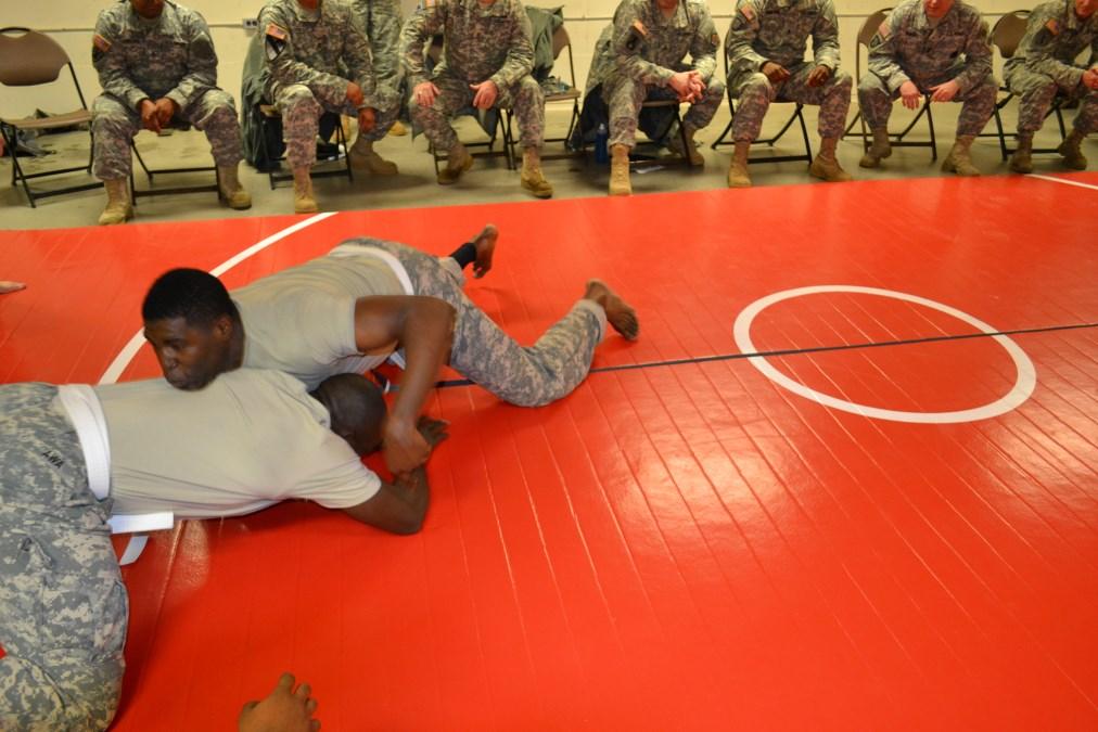 Combatives event to place in the Command s Best Warrior Competition. Army Combatives teaches basic hand-to-hand combat, and is similar to civilian MMA fighting.
