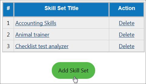 Create / Modify Job Skill Sets Select Job Skill Sets from the Manage Labor Exchange screen or the Navigation menu.