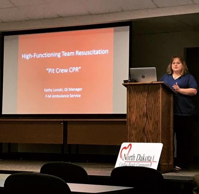 and other topics relating to high performance CPR. Forty people from around the state participated in the event. Presenters at the ND Academy Conference included Dr.