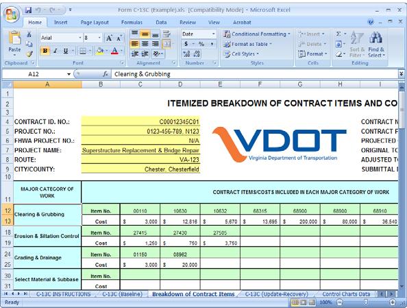 Also, review the Overall Monthly Total and the last Cumulative Total values to ensure that they match the Total Adjusted Contract Value