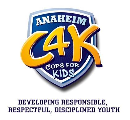 Office Use Only Campus Level: Beginner/ Advanced/ Senior Paid: Shirt Size: Enrollment Application The Anaheim Police Cops 4 Kids Jr.