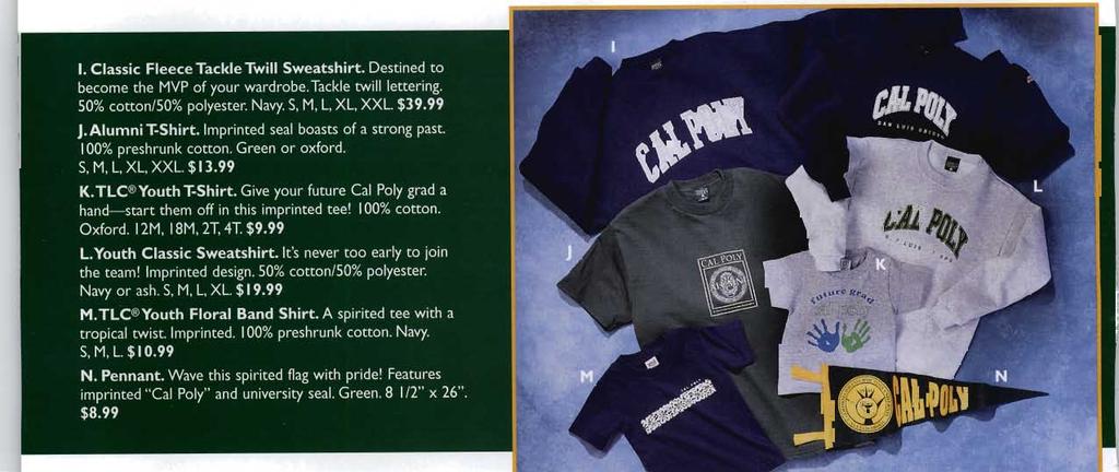 Cal Poly fans with extra spirit will appreciate this hooded sweatshirt's extra-'iong cuffs and waist.