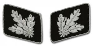00$ SS Officer Bullion Collar Tabs 'Brigadefuhrer' - Black Wool, Silver Piping 20 Pieces 8.