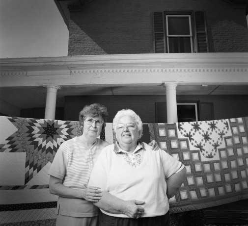 Sharon Ford and Shirley Boggess, philanthropists. Their Cabin Creek Quilts Cooperative Association created an endowment to help ensure the survival of a heritage craft.