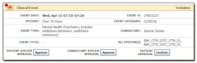 If the list is long, to reduce it use the Event Finder to display only clinical events or only clinical and unscheduled events.