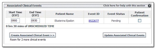 If there are no errors, Ncompass does the following: Creates a new clinical event with its own Event ID using the patient information you entered with a status of Pending.
