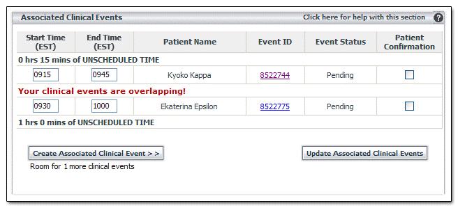 Modifying Patient Appointment Times (serial clinic only) To juggle the duration and order of patient appointments, you can change the start and end times from the clinic s Clinic Details page. 1.