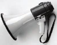 Portable Bullhorn: The portable bullhorn provides the capability to control forces by projecting the user's voice above the noise and commotion created