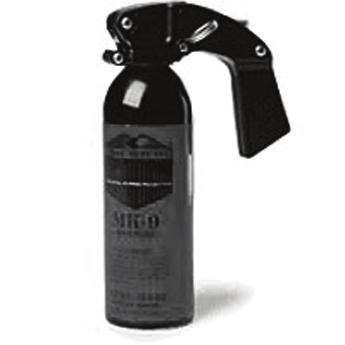 MK-9 Squad Live OC Pepper Spray: The MK-9 squad pepper spray has a range of up to 15 feet in a target-specific stream.