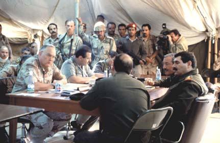 Strategic Context Coalition commanders communicate war termination to Iraqi military leadership during Operation DESERT STORM. when required.